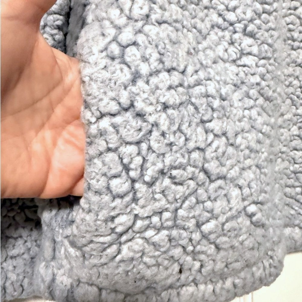 Weatherproof Vintage Pullover Blue Excellent Faux Fur Sherpa 1/4 Zip Women M - Picture 9 of 9